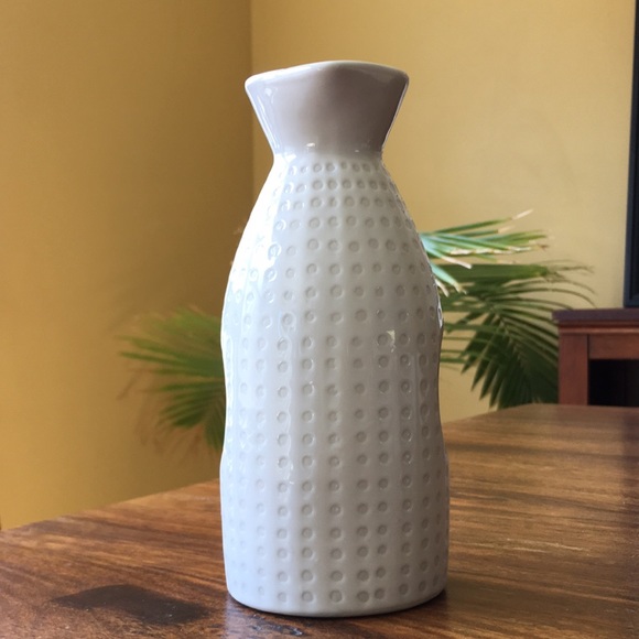Crate & Barrel White Ceramic Sake Bottle - Picture 3 of 11